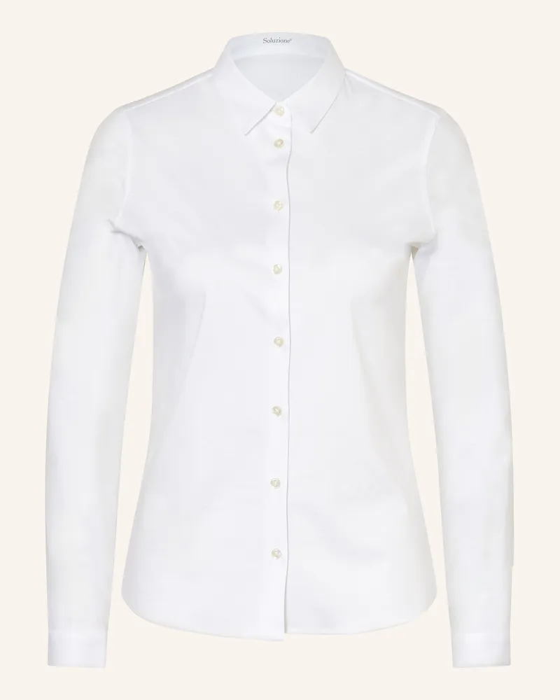 Soluzione Hemdbluse Aus Jersey weiss Weiss