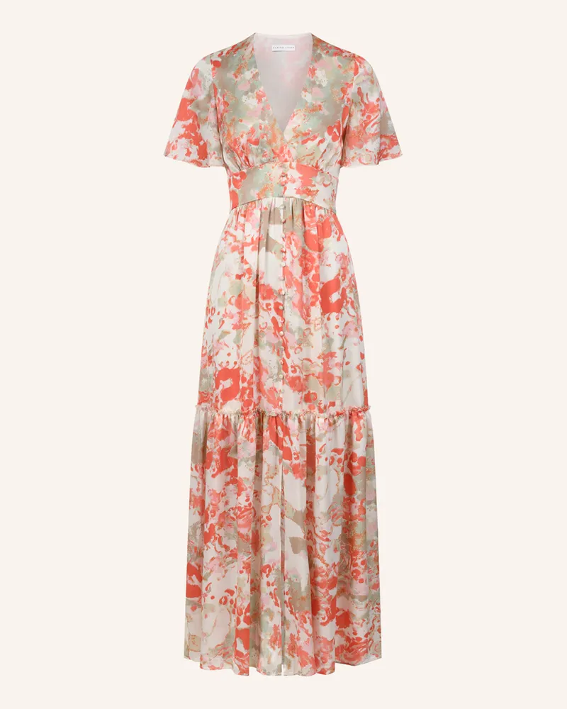 CLAIRE LUISE Bedrucktes Wickelkleid Orange
