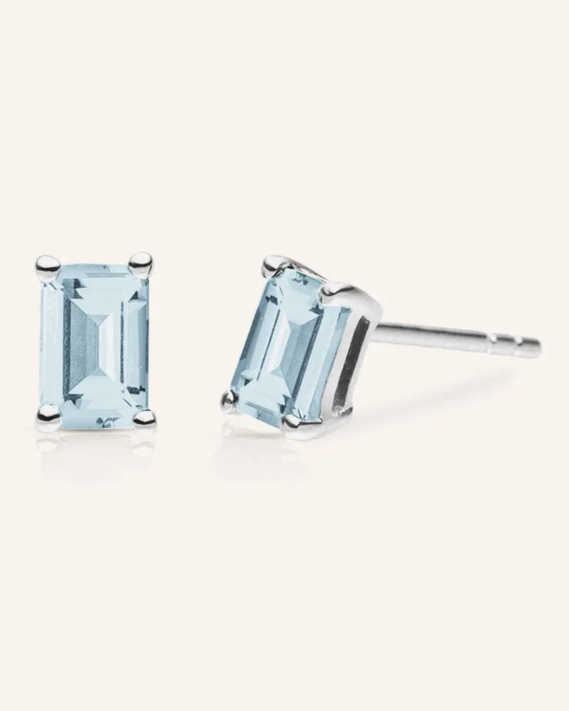 VEYNOU Ohrstecker SORA aus 14 Karat Weißgold und 1.40ct. lab-grown Aquamarin Weissgold