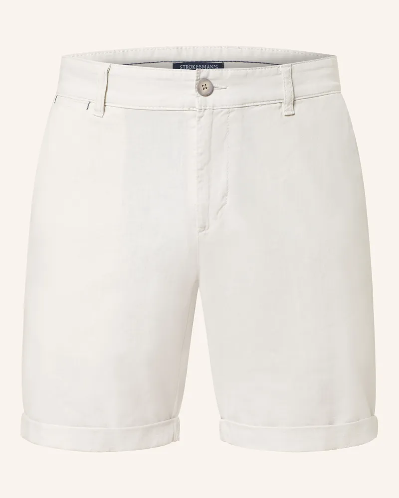 Strokesman's Chinoshorts Slim Fit mit Leinen Ecru