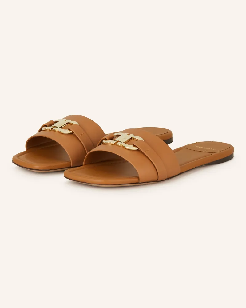 Ferragamo Pantoletten LEAH Cognac