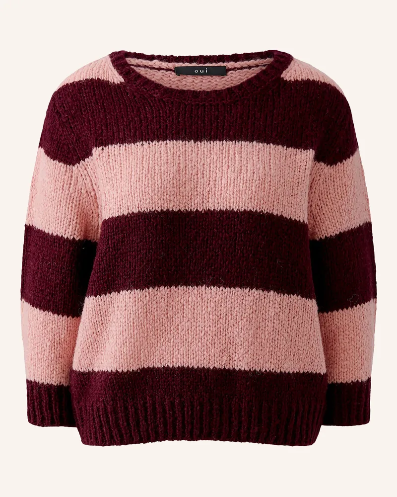 Oui  Pullover Mit 3/4-Arm rot Dunkelrot