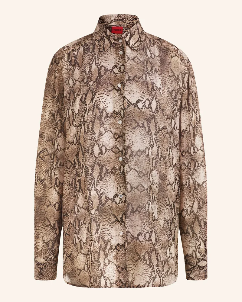 HUGO BOSS Hemdbluse THE BOYFRIEND SHIRT Braun
