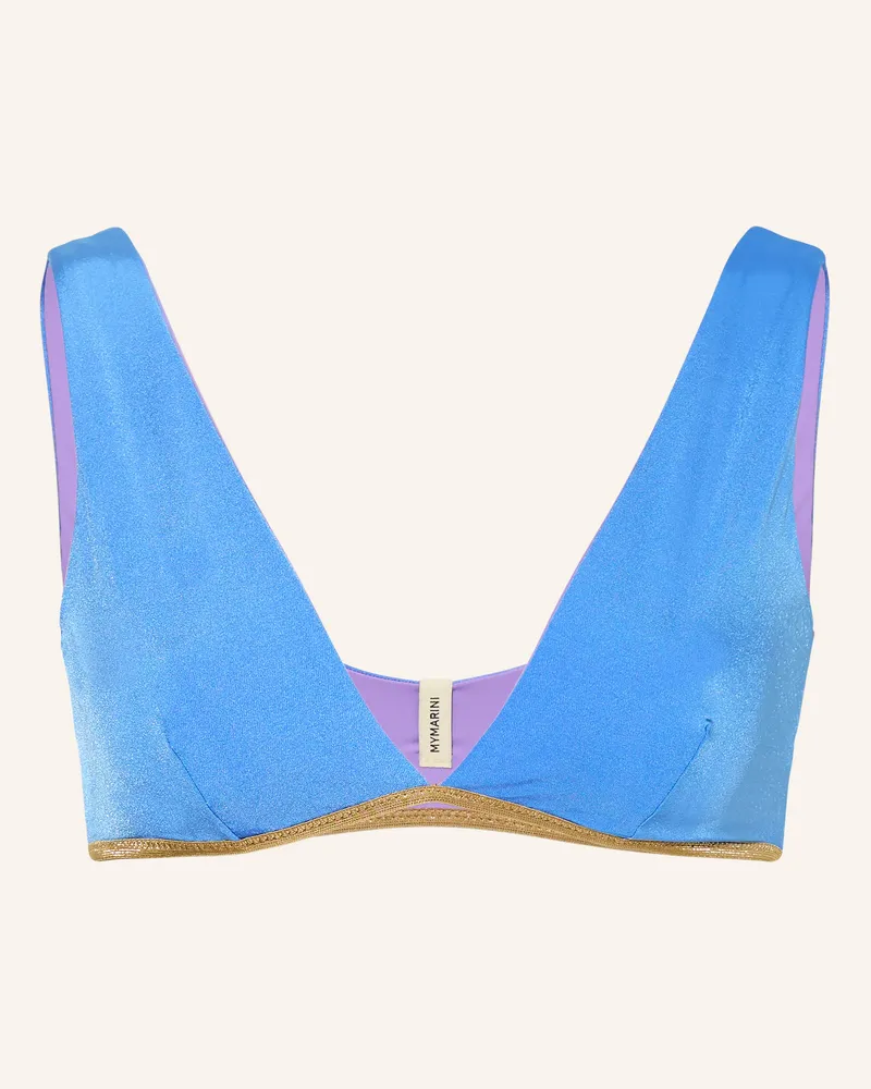 MYMARINI Bralette-Bikini-Top Shine Zum Wenden Mit Uv-Schutz 50+ lila Hellblau