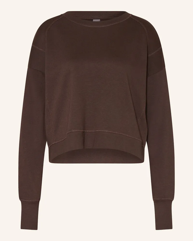 Sweaty Betty Sweatshirt AFTER CLASS CROP Dunkelbraun