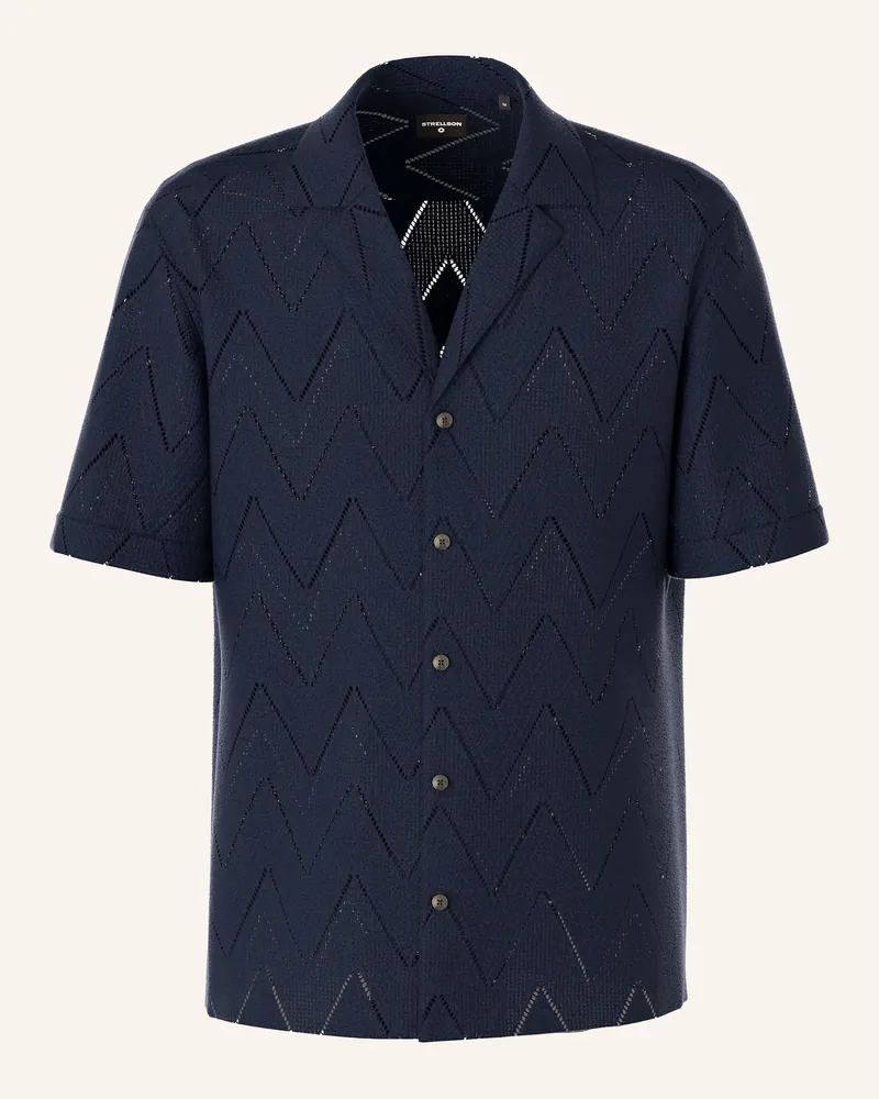 Strellson Strick-Resorthemd CLINT Regular Fit Dunkelblau