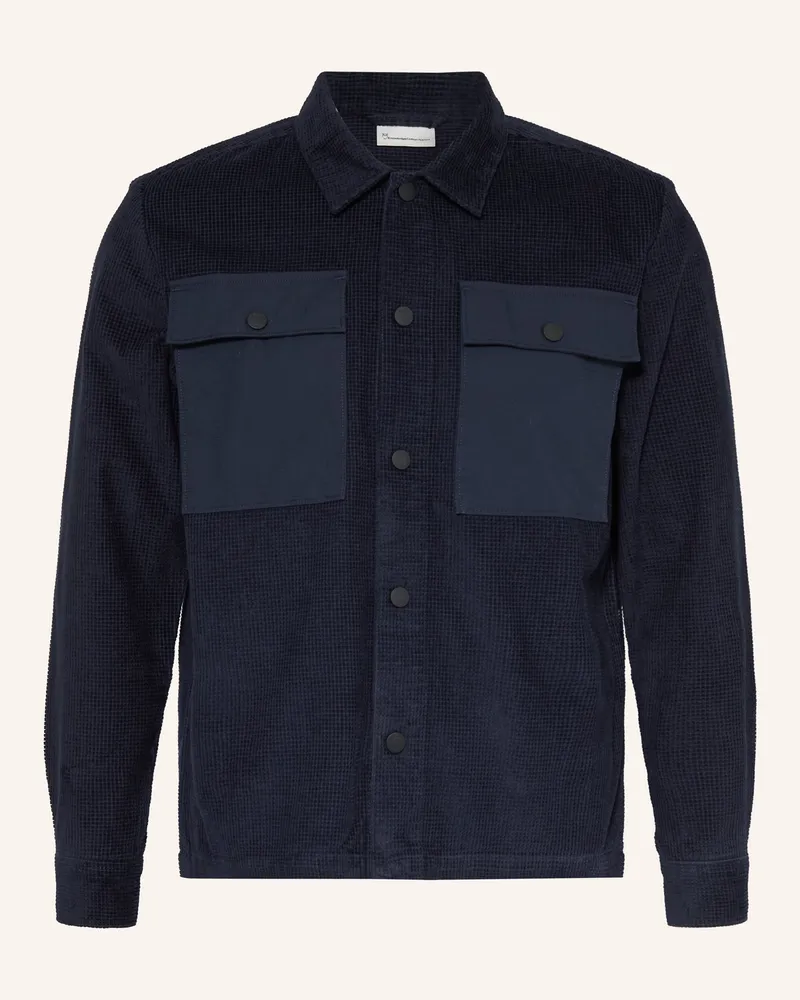 Knowledge Cotton Apparel Cord-Overshirt Dunkelblau