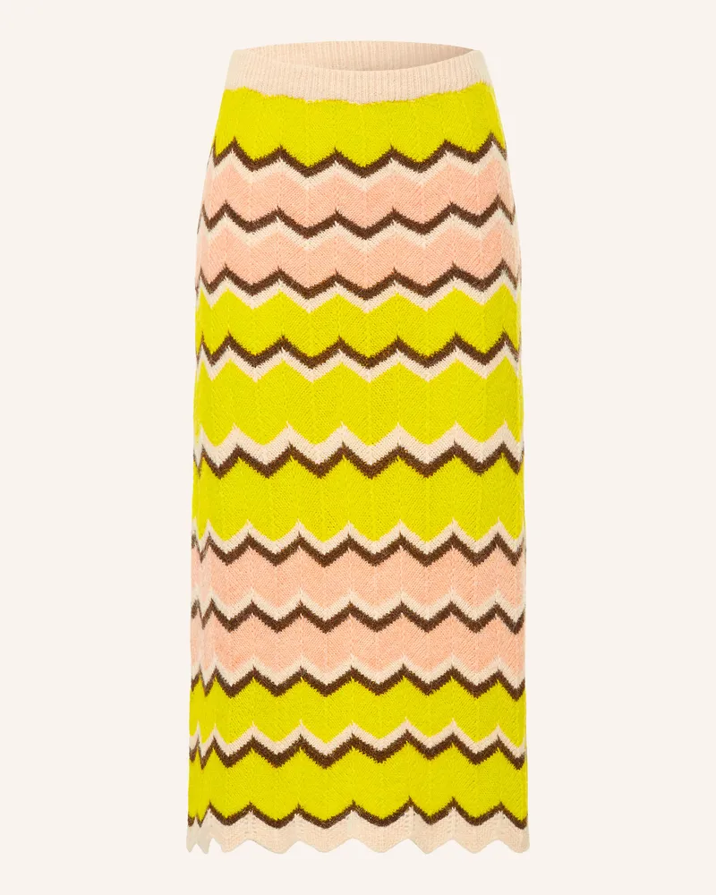 Miss Goodlife Strickrock beige Neongelb