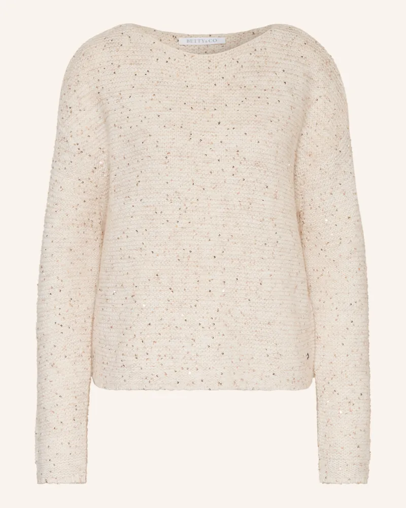 Betty Barclay Pullover mit Pailleten Creme