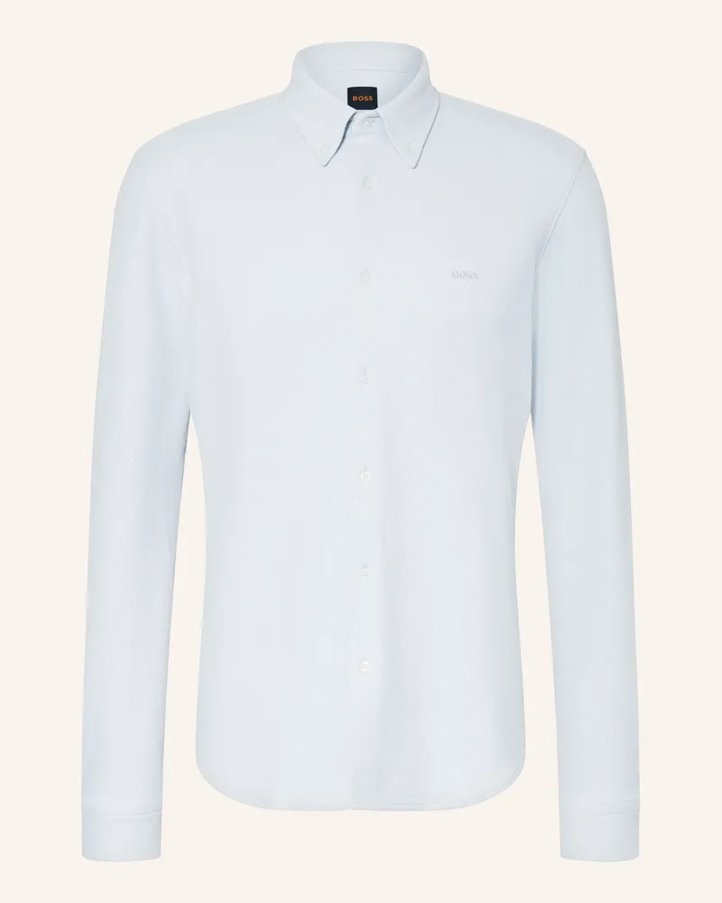 HUGO BOSS Jerseyhemd Myjersey Slim Fit grau Blaugrau