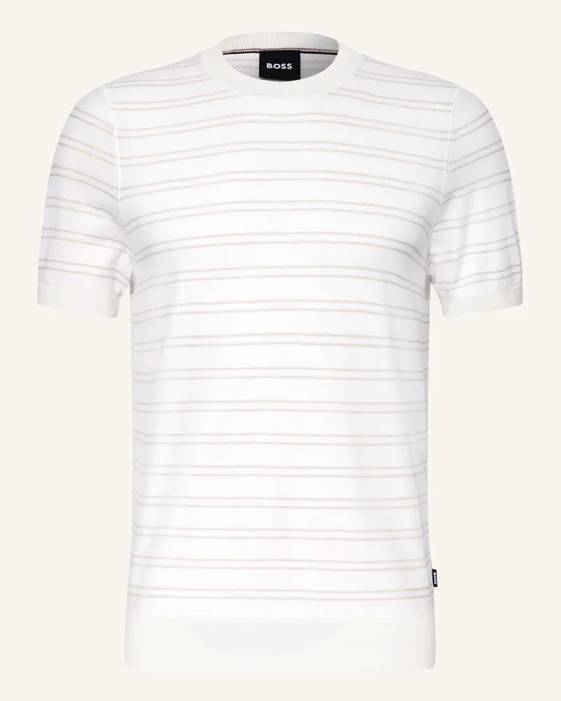 HUGO BOSS Strickshirt Nalon weiss Weiss