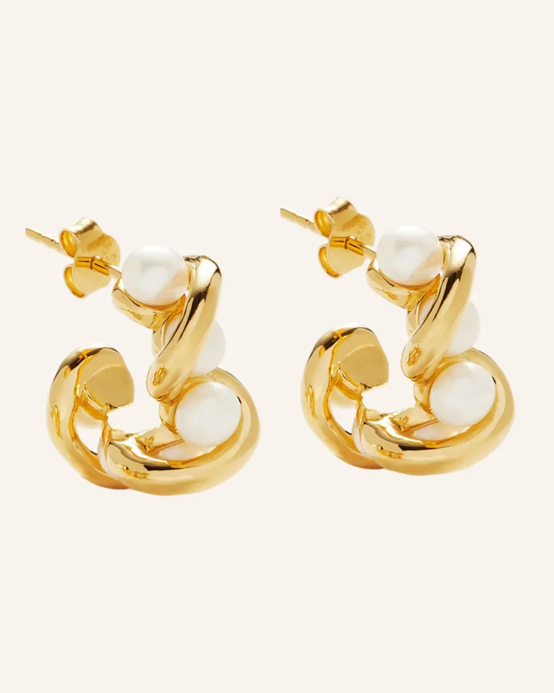 Missoma Ohrringe PEARL HOOPS by GLAMBOU Gold