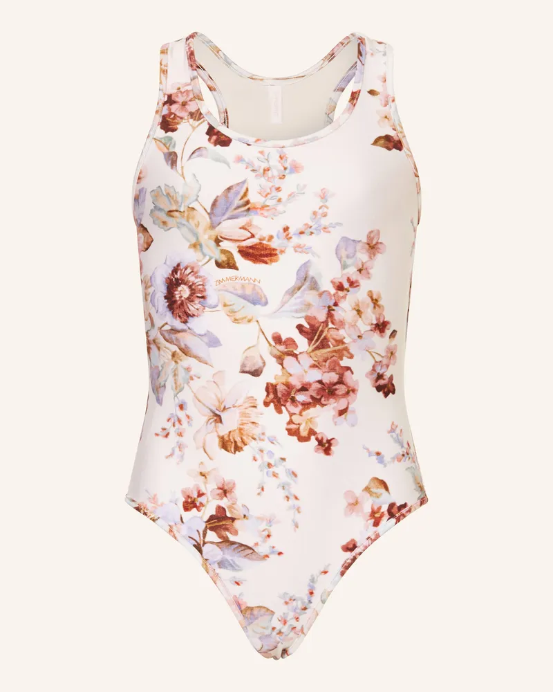 Zimmermann Badeanzug Awaken Mit Cut-Out weiss Ecru