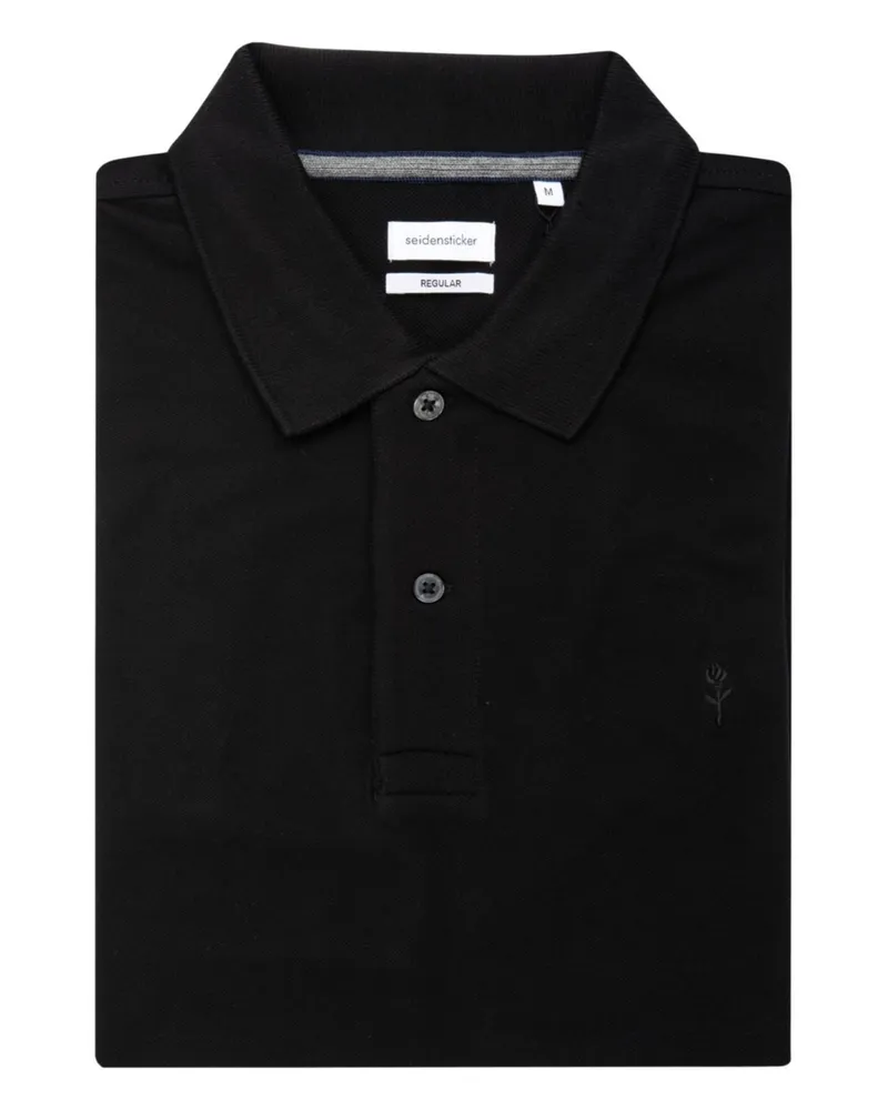 Seidensticker Polo-Shirt, Polo Regular Fit schwarz Schwarz
