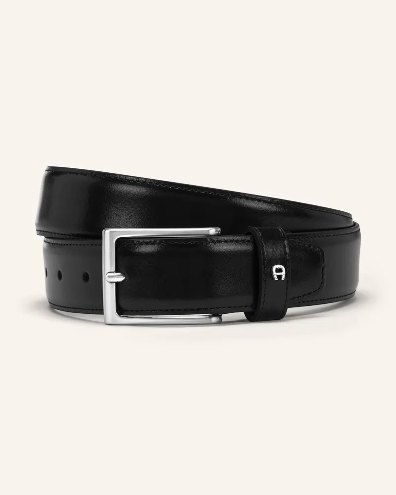 Aigner Ledergürtel Business schwarz Schwarz