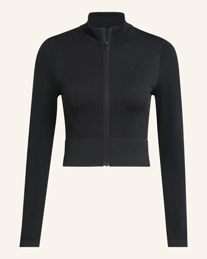 adidas WORKOUT ESSENTIALS STRICKJACKE MIT DURCHGEHENDEM REISSVERSCHLUSS Schwarz