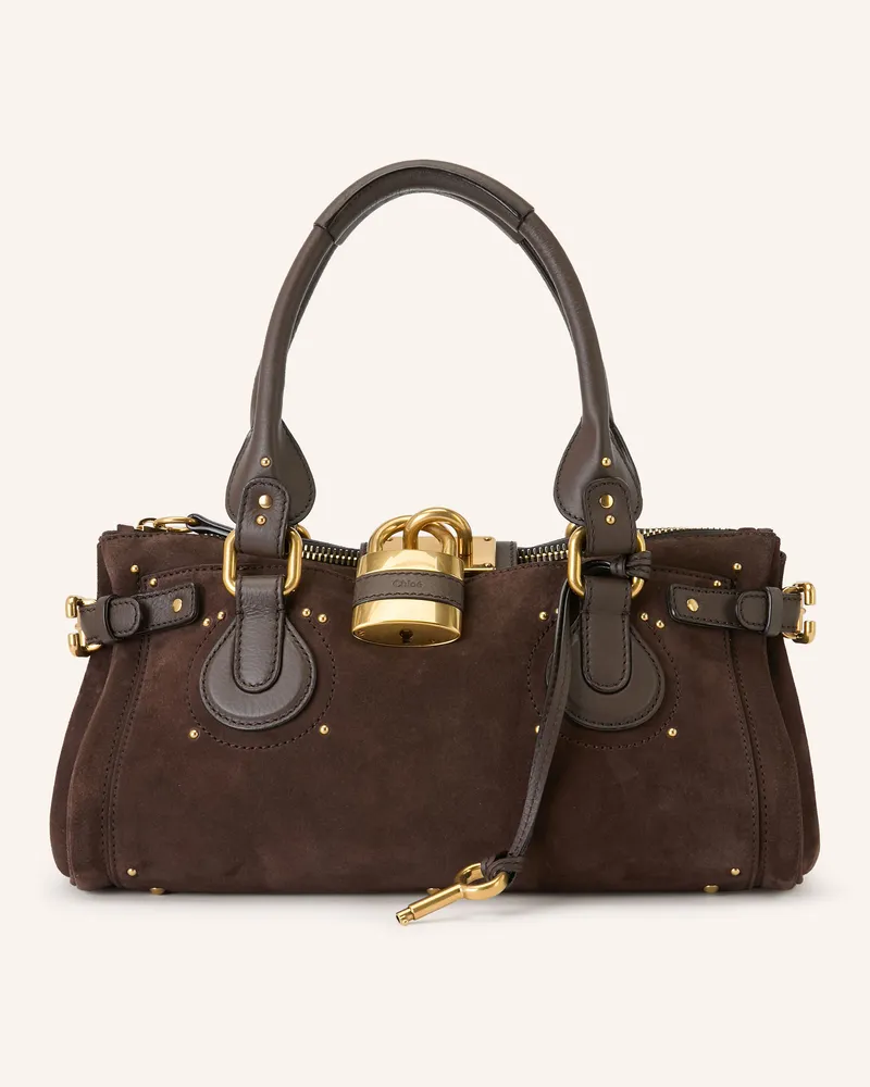 Chloé Handtasche Paddington Mit Nieten braun 24x