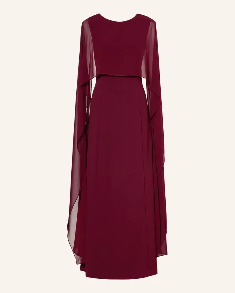 Apart Abendkleid im Materialmix Dunkelrot