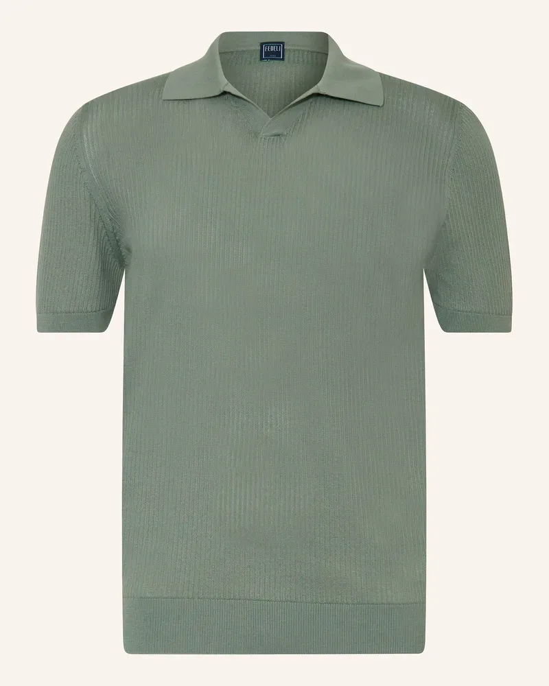 Fedeli Strick-Poloshirt gruen Mint