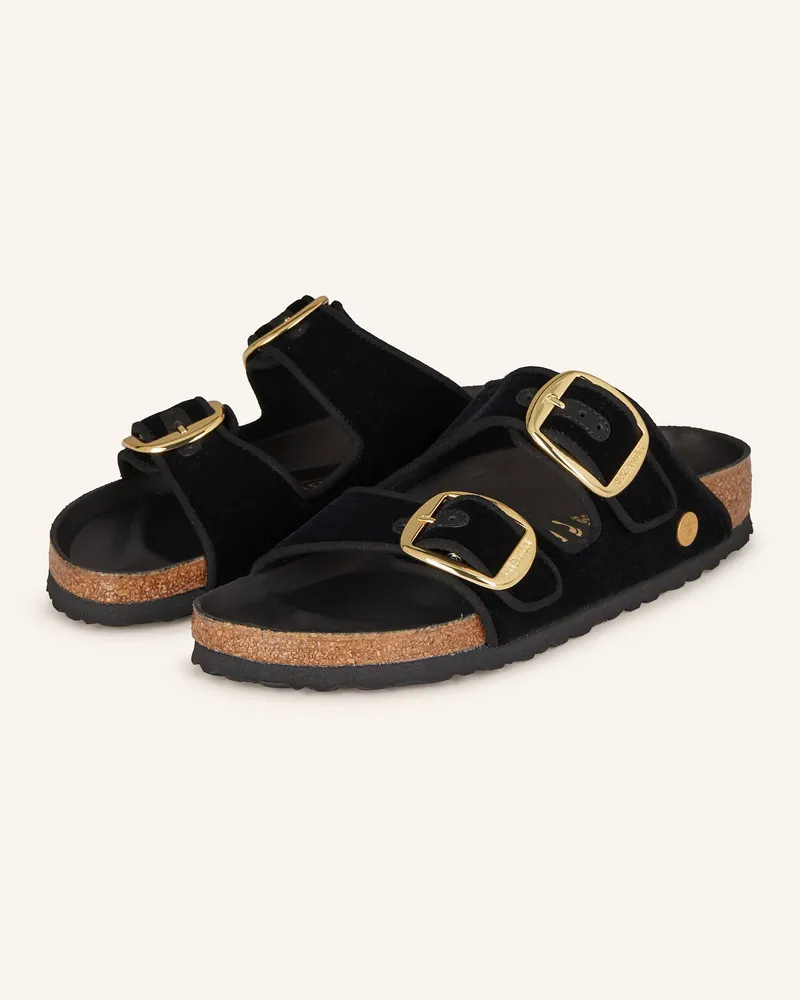 Birkenstock Pantoletten ARIZONA BIG BUCKLE PIPING RIVET LOGO Schwarz