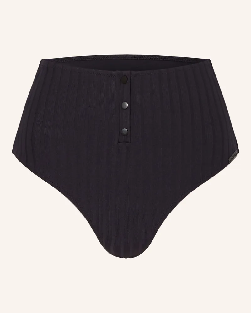 watercult High-Waist-Bikini-Hose HENLEY RIB Schwarz