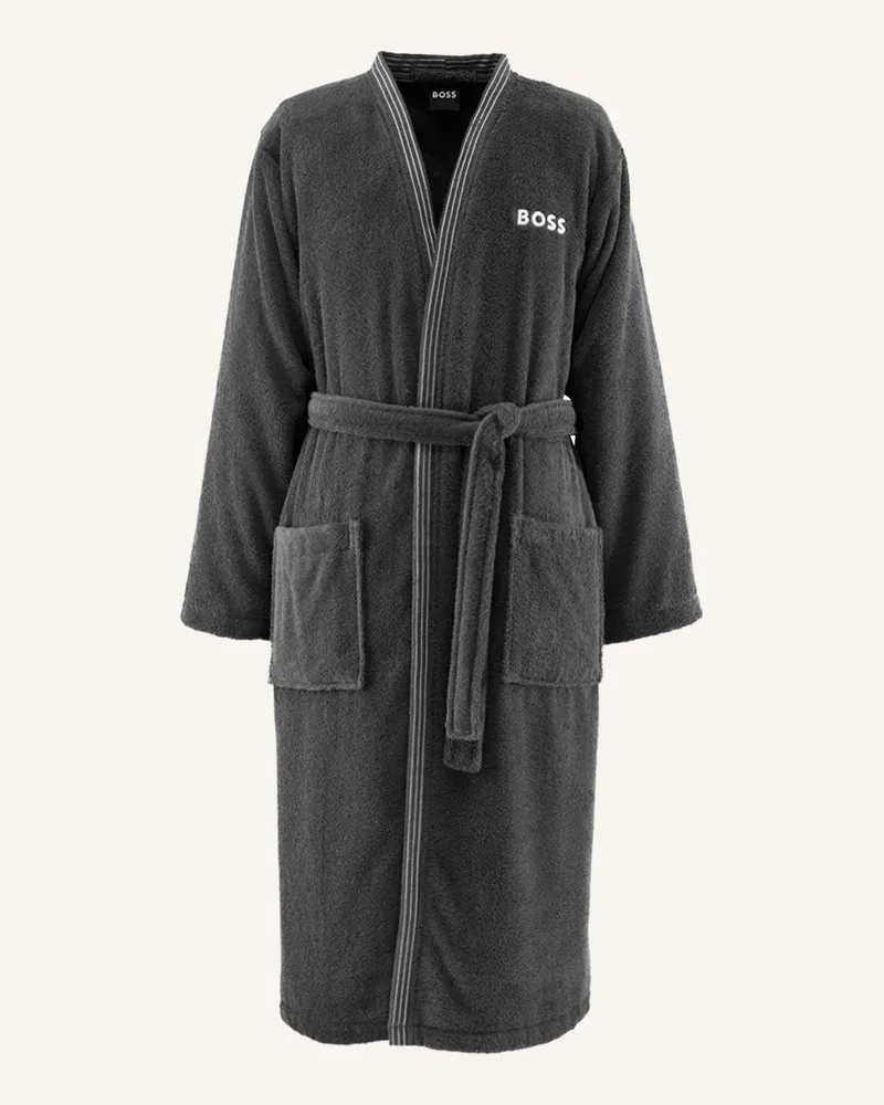 HUGO BOSS Bademantel Edge grau Dunkelgrau