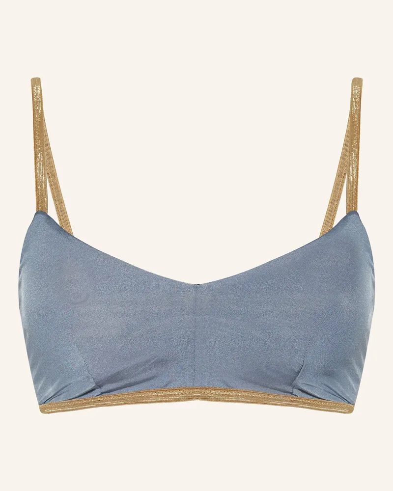 MYMARINI Bustier-Bikini-Top SHINE zum Wenden mit UV-Schutz 50 Blaugrau