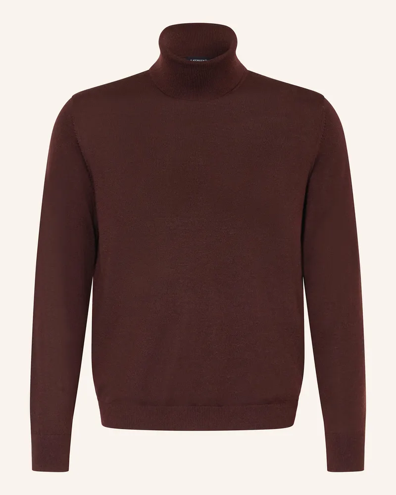 Strokesman's Rollkragenpullover Dunkelbraun