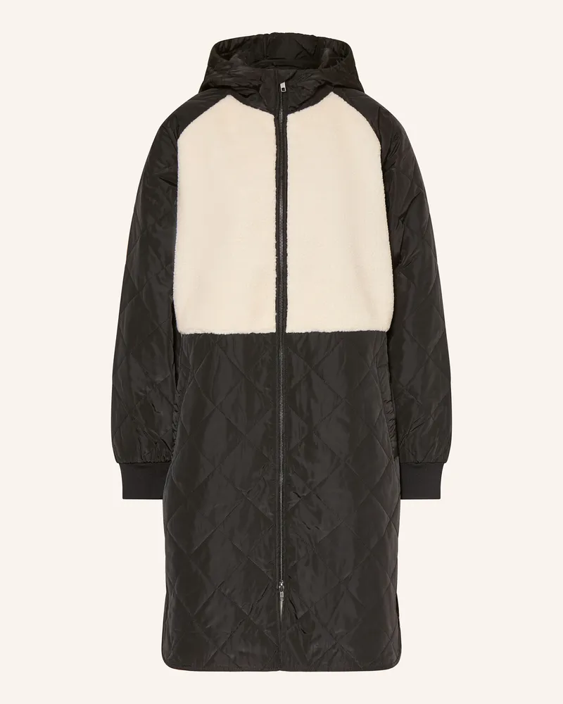 MOSS COPENHAGEN Steppmantel MSCHADELYN KIARA im Materialmix Schwarz