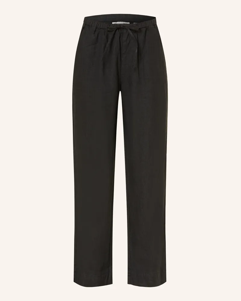 Marc O'Polo Hose im Jogging-Stil aus Leinen Schwarz