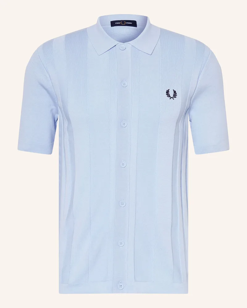 Fred Perry Strickhemd Regular Fit Hellblau