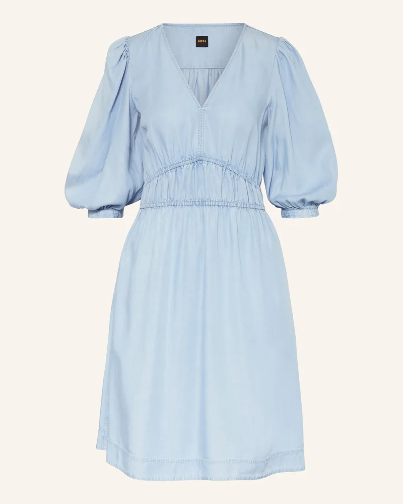 HUGO BOSS Kleid DEZZAN in Jeansoptik mit 3/4-Arm Hellblau