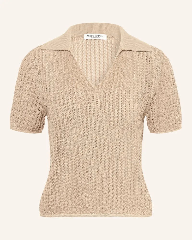 Marc O'Polo Strick-Poloshirt Beige