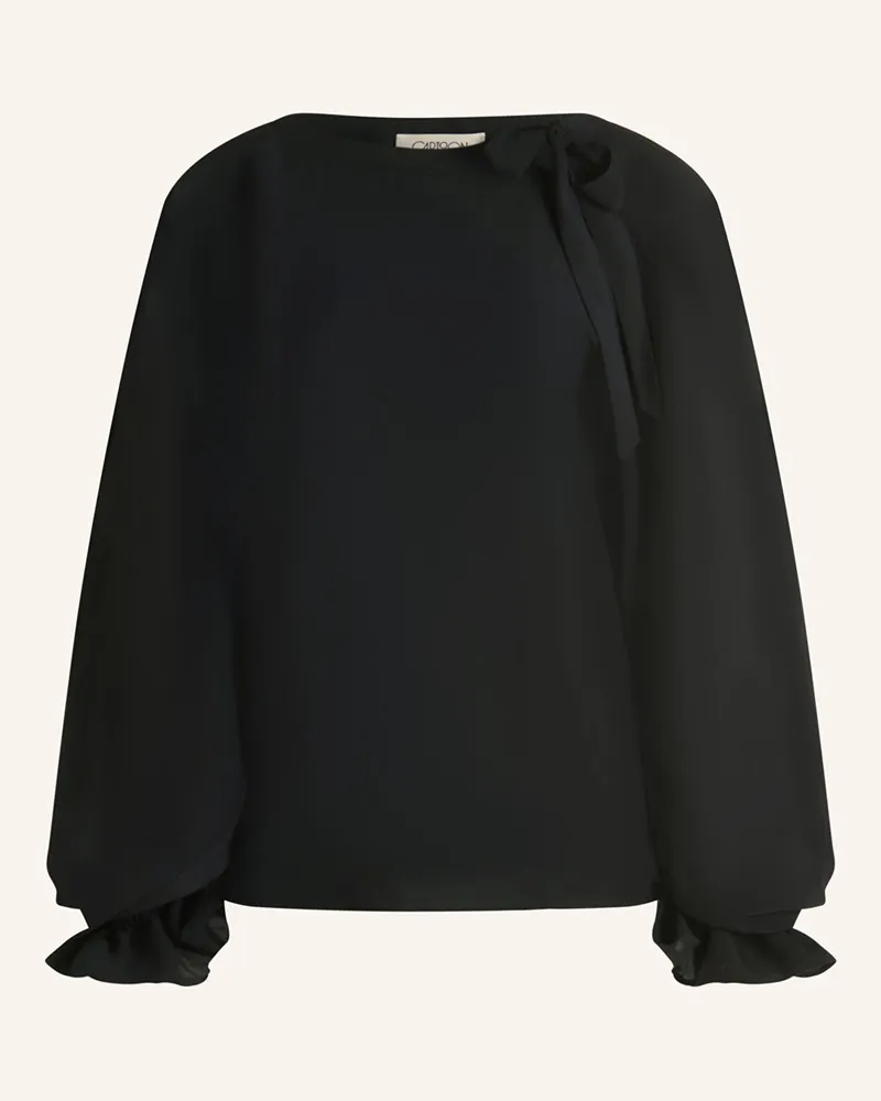 Cartoon Blusenshirt schwarz Schwarz