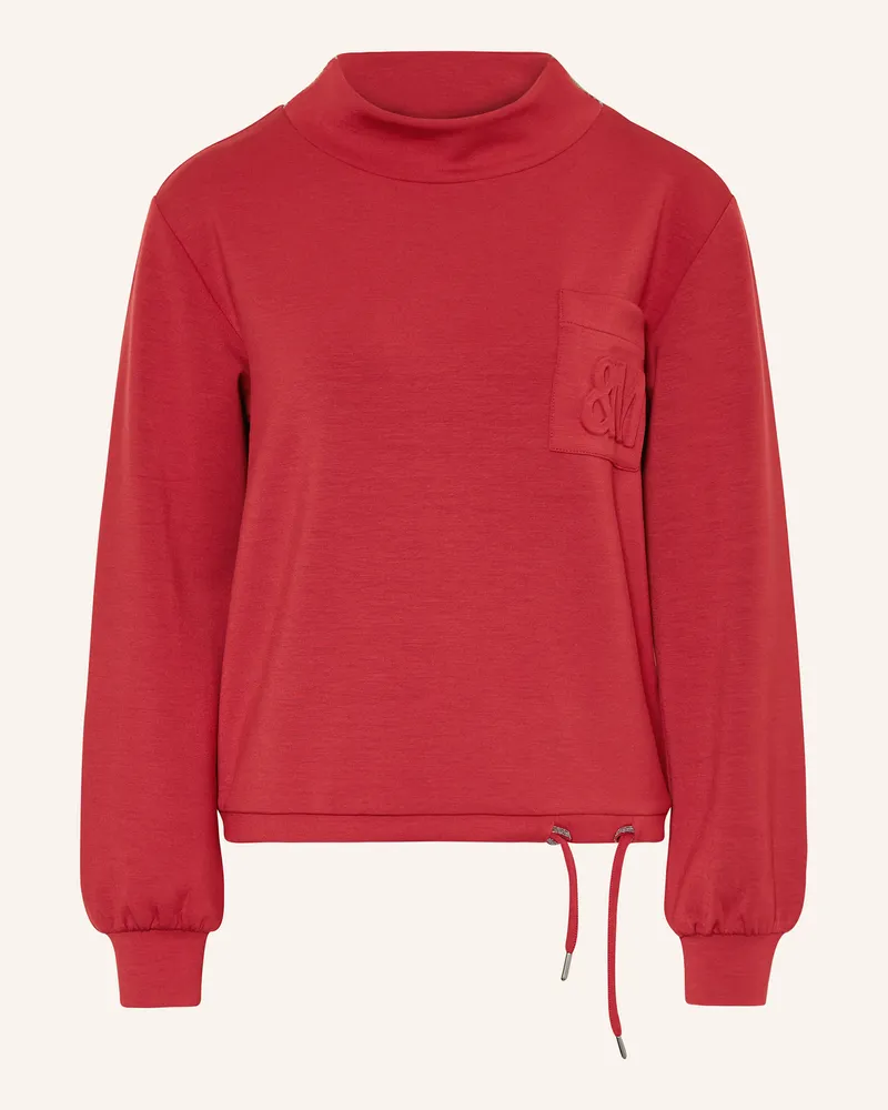 monari Sweatshirt mit Schmuckperlen Rot