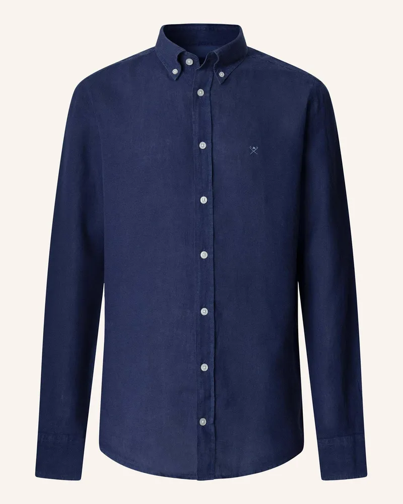 Hackett Freizeithemd Ess Gmd Linen Brpt blau Blau