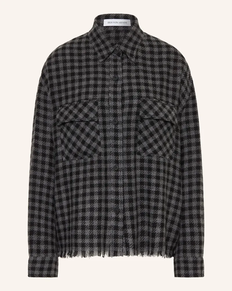 Iris von Arnim Hemdbluse NORUNN aus Cashmere Schwarz