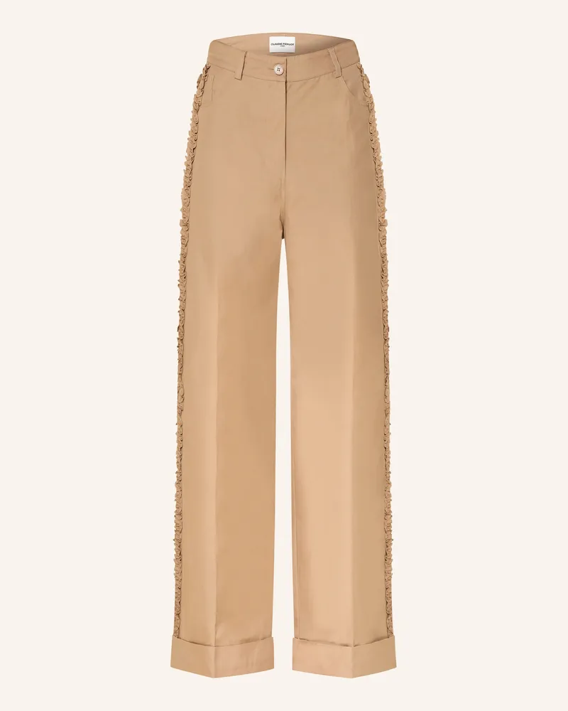 Claudie Pierlot Marlenehose Mit Rüschen beige Beige
