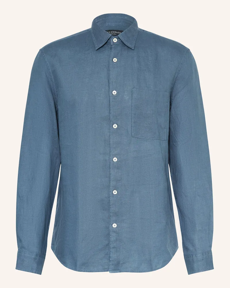 Marc O'Polo Leinenhemd Regular Fit Blau