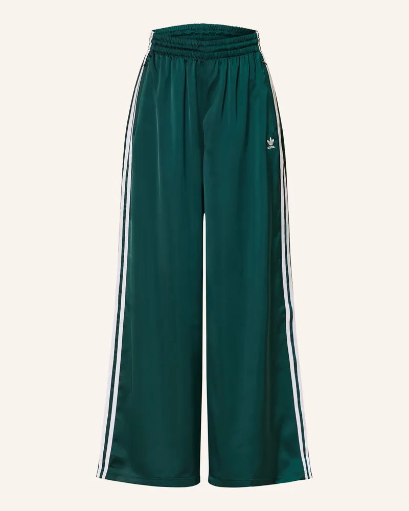 adidas Track Pants ADICOLOR SATIN WIDE LEG Dunkelgrün