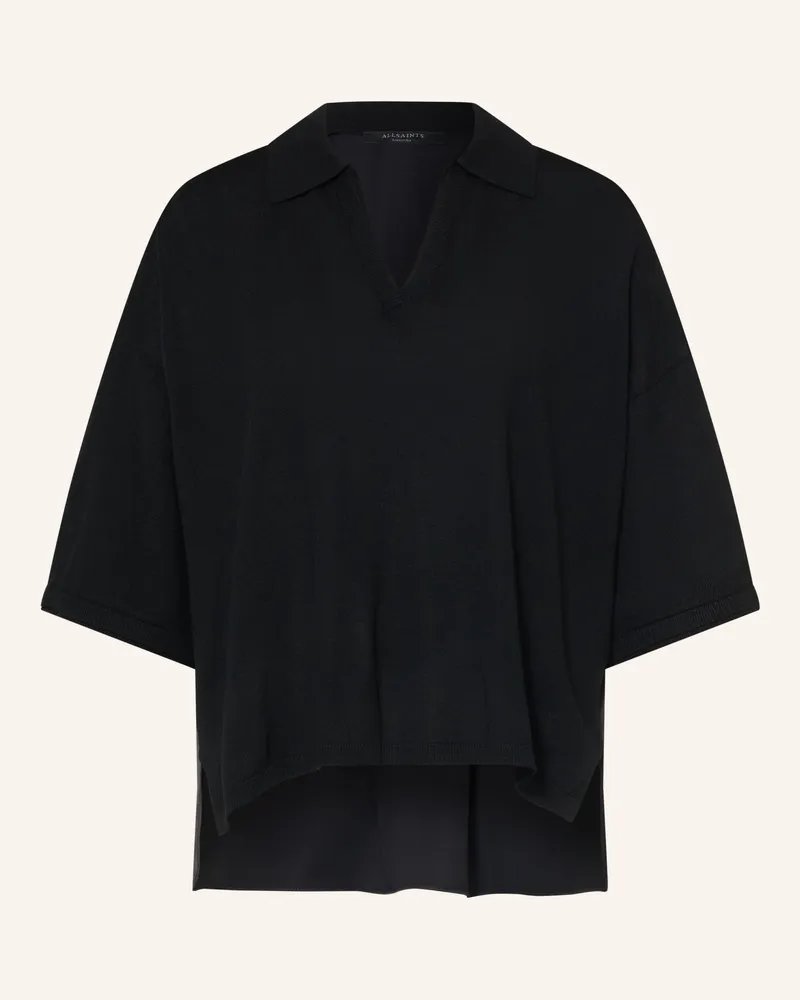 AllSaints Strickshirt Bern Im Materialmix schwarz Schwarz