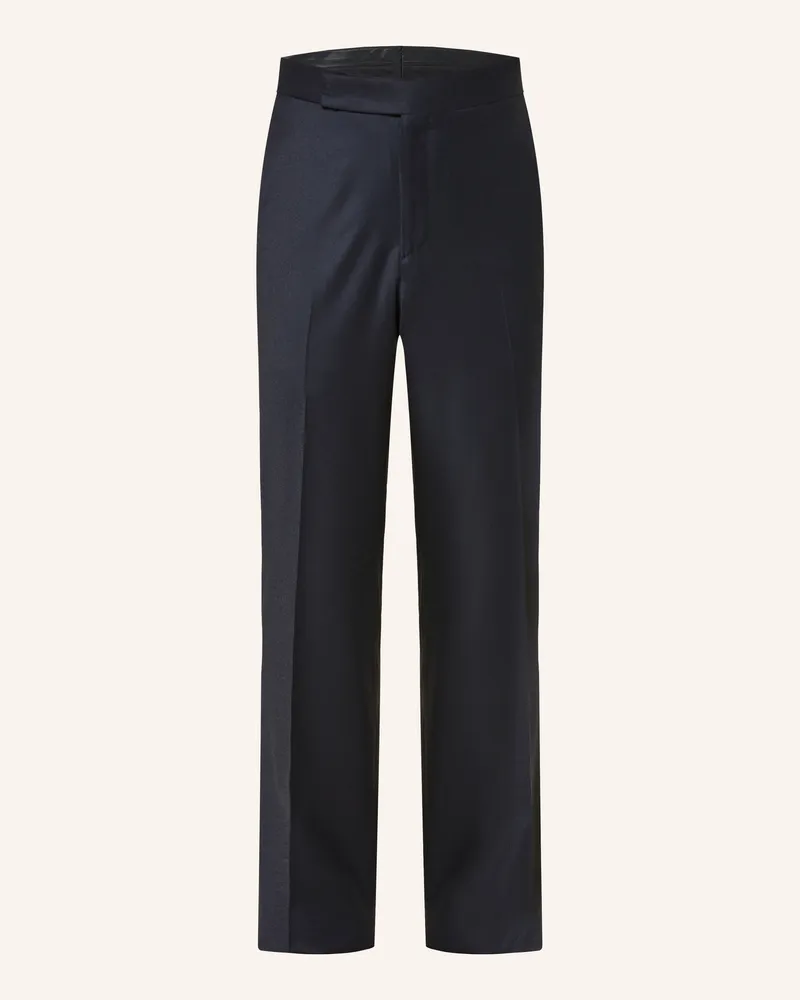 LARDINI Flanellhose Regular Fit blau Dunkelblau