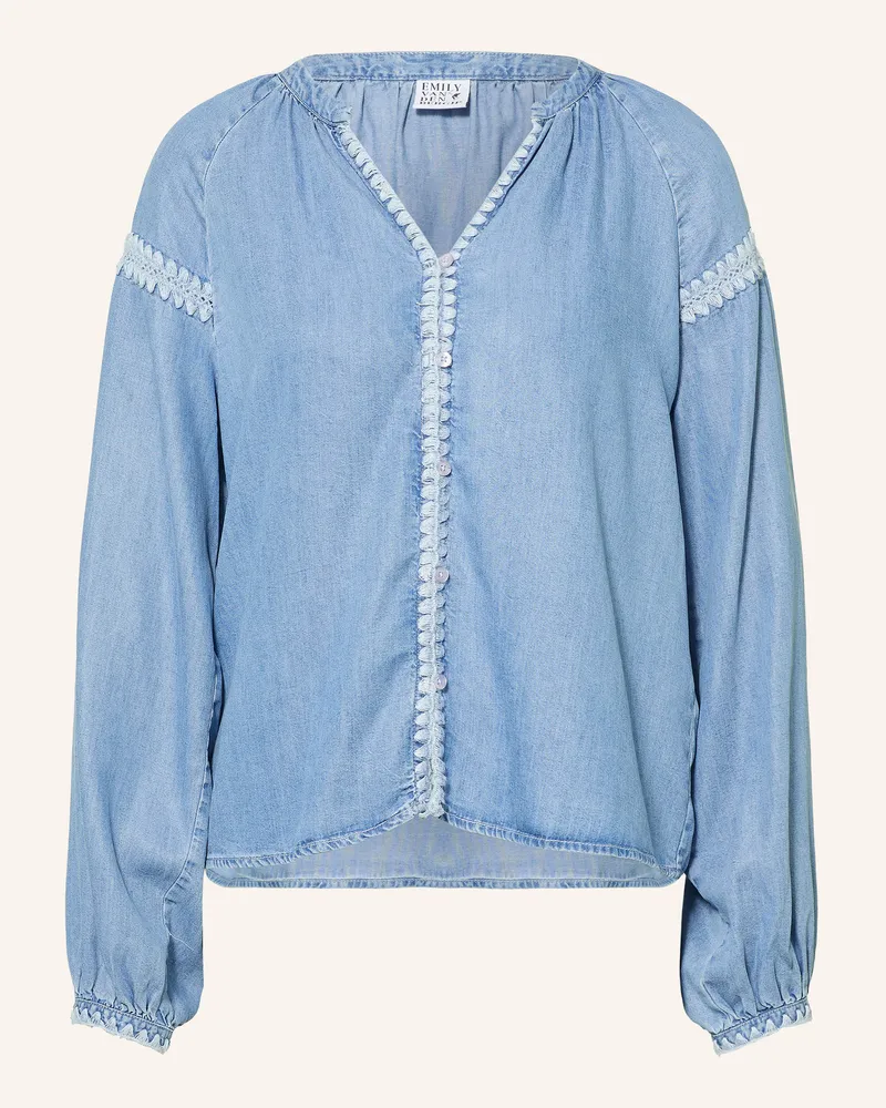 Emily van den Bergh Bluse In Jeansoptik blau Blau
