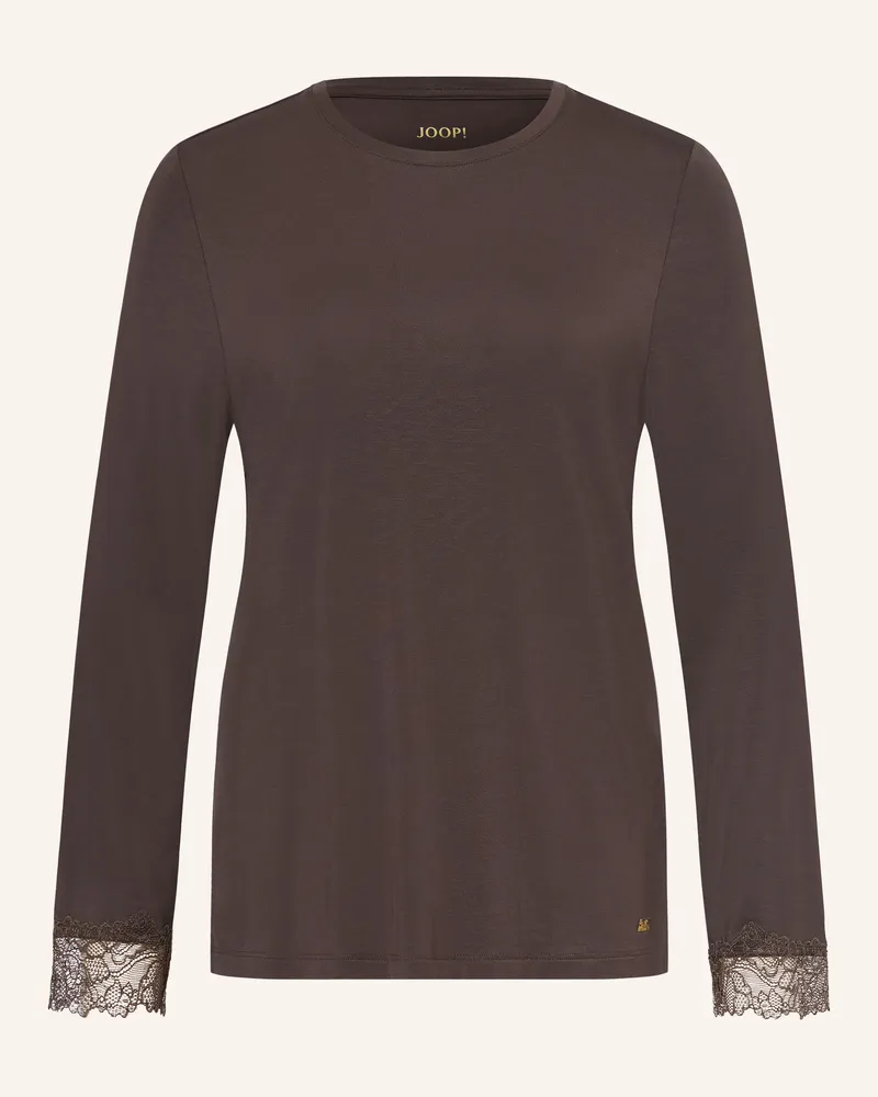 JOOP! Schlafshirt Mit Spitze braun Dunkelbraun