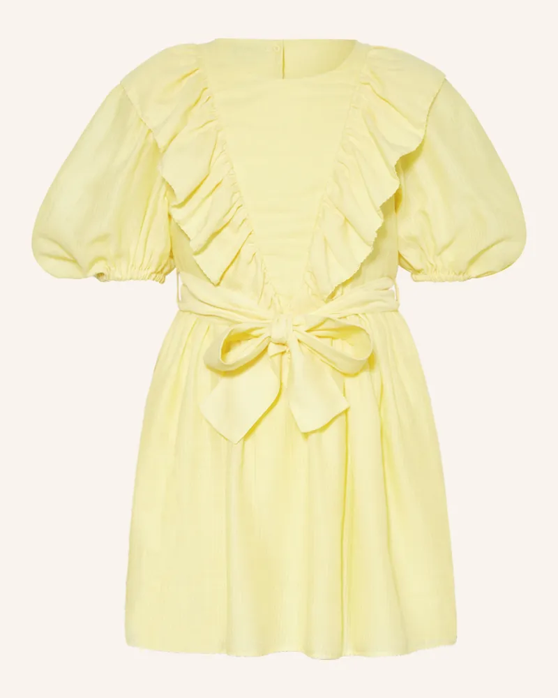 Stella McCartney Kids Kleid mit Cut-out Hellgelb