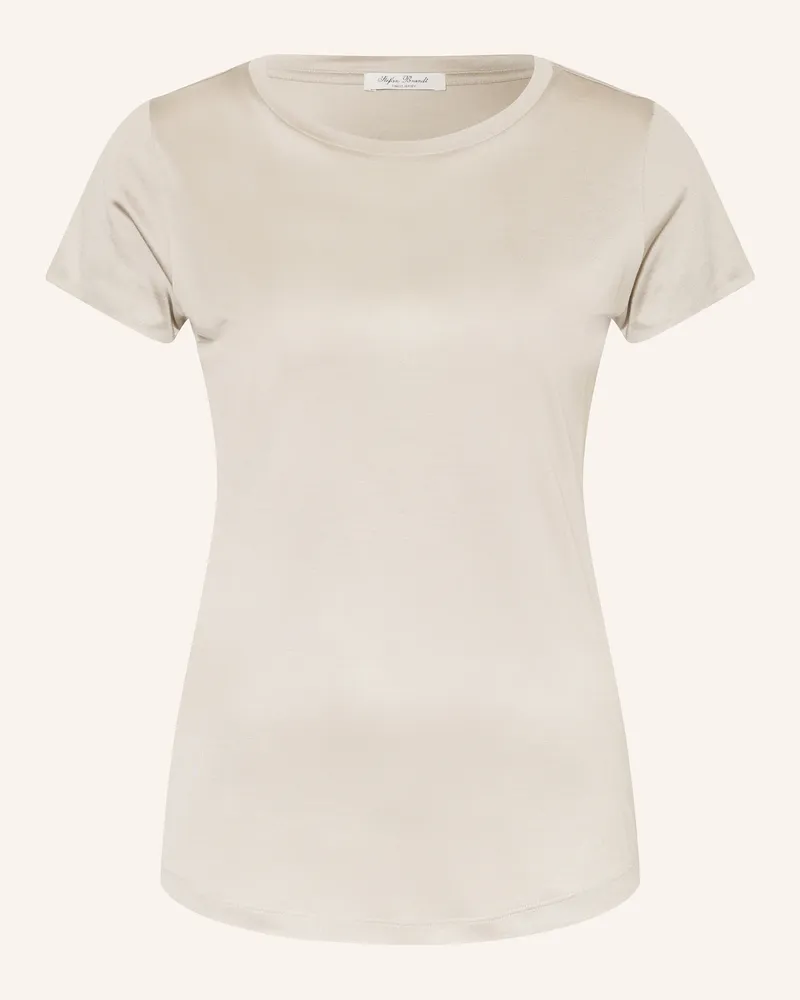 Stefan Brandt T-Shirt Aus Seide beige Hellgrau