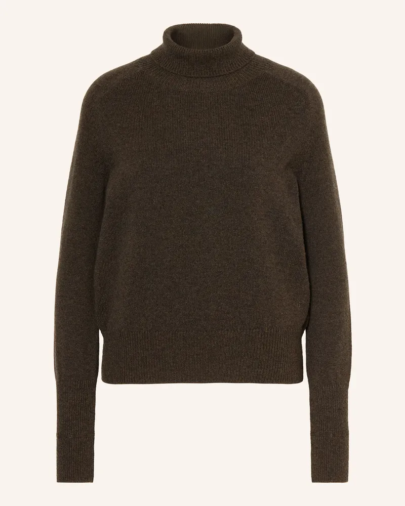 Victoria Beckham Rollkragenpullover Marie Aus Merinowolle gruen Dunkelgrün