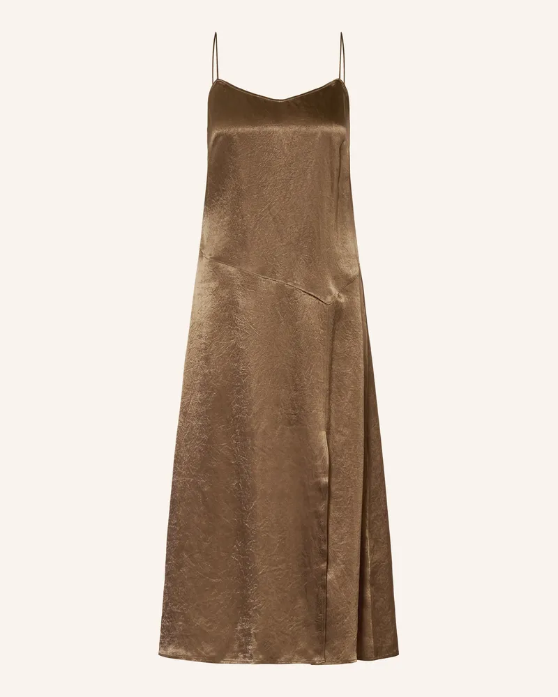 Arket Satinkleid braun Khaki
