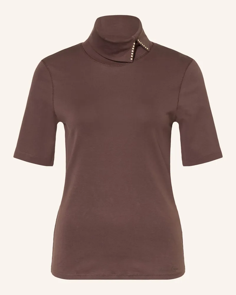 Marc Cain Rollkragenshirt Mit Schmuckperlen braun 697