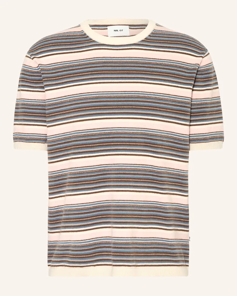 NN 07 T-Shirt Danny Aus Frottee braun Petrol